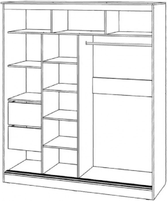 Шкаф-купе Элегант 3 1500 (Венге)