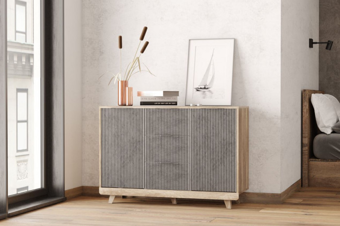 Комод "Мегаполис" КМ-15 Дуб каньон/M25 бетон графит