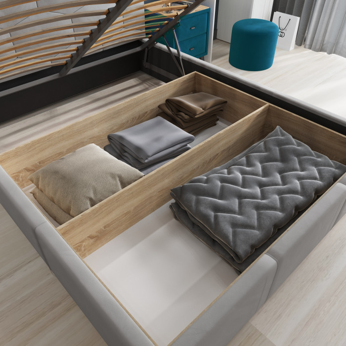 Манука Кровать интерьерная 140 светло-серый, ПМ