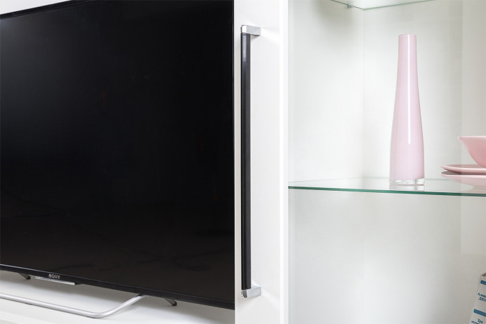 Валенсия Гостиная № 093, ЛДСП белый шагрень/МДФ белый шагрень