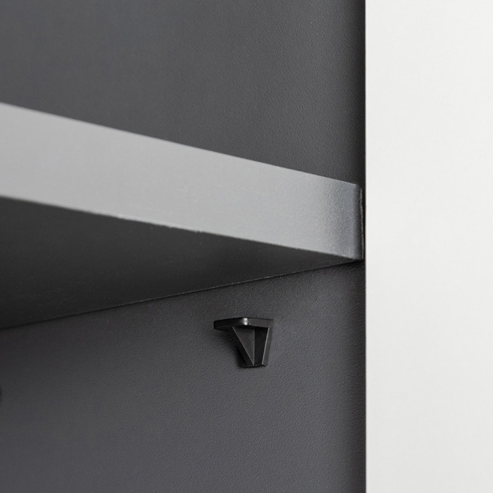 Сидней 13.200 Шкаф, цвет корпус: антрацит/фасады: МДФ веллюто капучино, ШхГхВ 50х41,3х205,2 см., универсальная сборка