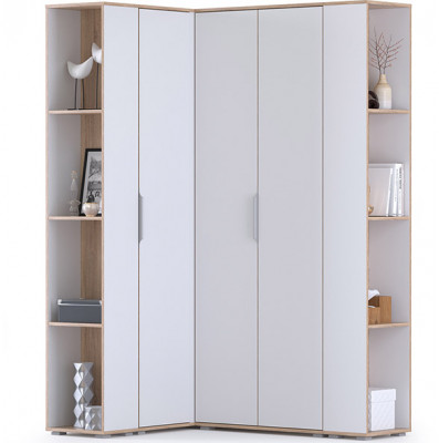 Куба Прихожая 11, цвет дуб сонома/белый премиум, ШхГхВ 143,7х107,3х210,6 см., универсальная сборка