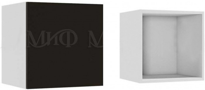 Модульная гостиная Флорис, композиция 4 (Черный глянец, Белый)