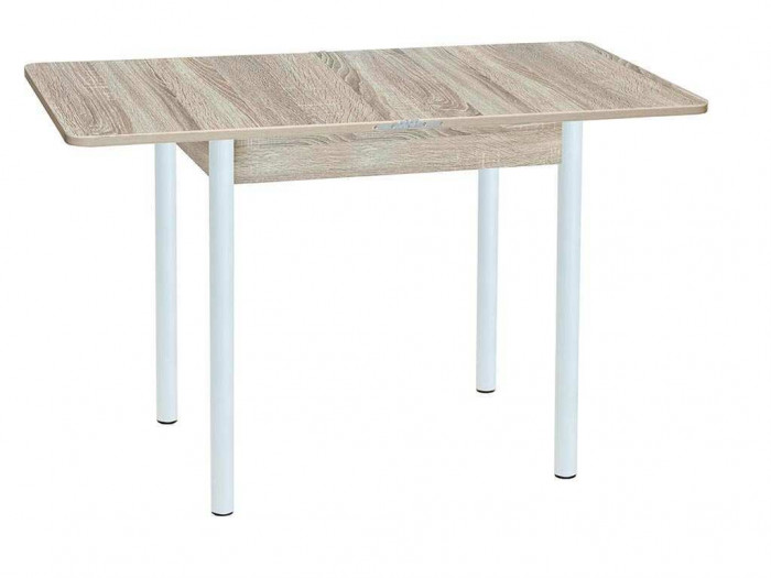 Эко 80х60 стол обеденный раскладной / Дуб сонома/белый