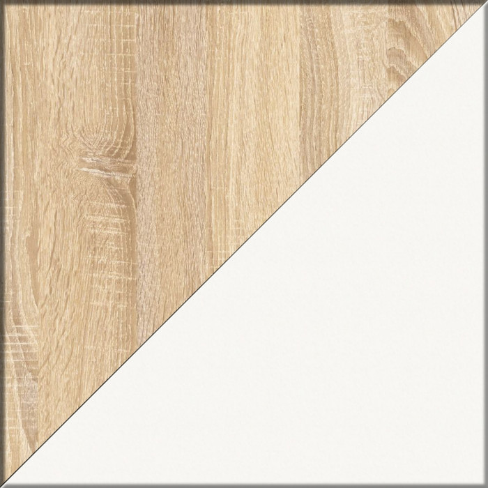 Ксения Кровать с ящиками 1200, цвет дуб сонома/белый, ШхГхВ 126,4х221,6х72 см., сп.м. 1200х2000 мм., без матраса, основание есть, ун. сб.