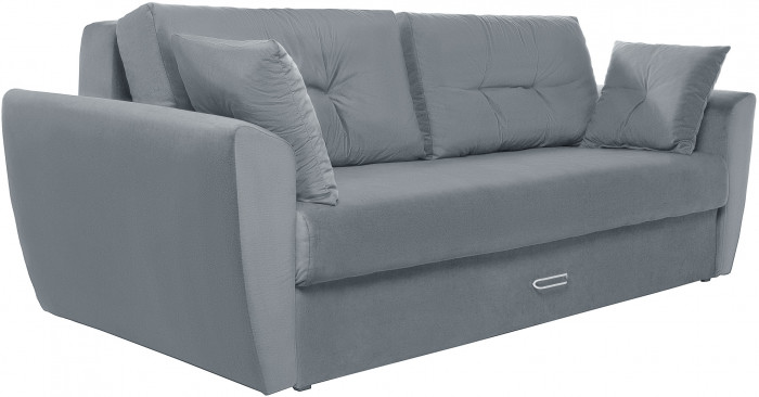 Диван еврокнижка Амстердам 160 ЛЮКС 12 ВЕЛЮР СЕРЫЙ