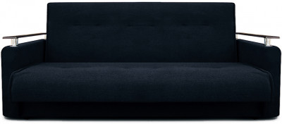 Раскладной диван-кровать, прямой, книжка, цвет черный, Милан Люкс 140