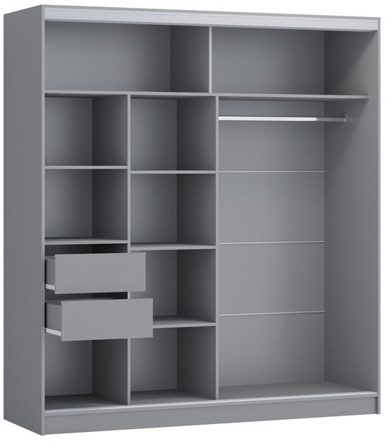 Шкаф-купе Альянс-10 ЛДСП 2000 + зеркала (Белый)