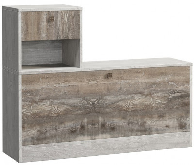 Обувница 1000 для прихожей "Марк" - Бетон пайн светлый/Бетон пайн темный