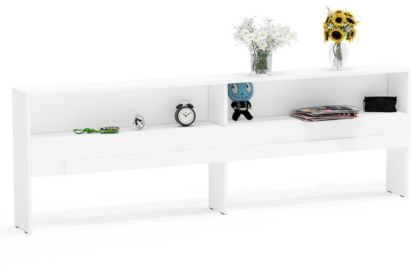 Ксения Прикроватный блок, цвет белый, ШхГхВ 21,6х221,6х72 см.