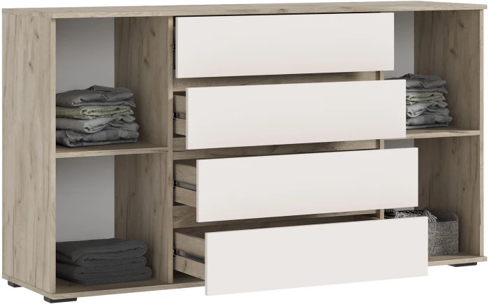 Норд Комод 2 двери 4 ящика (1600), Крафт серый/Кашемир