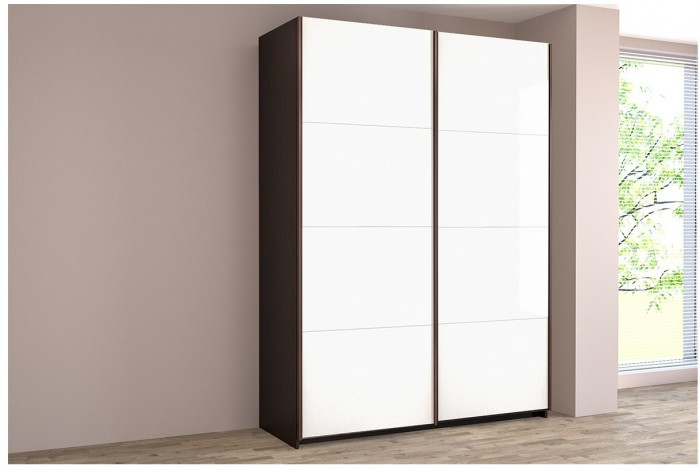 Шкаф-купе Иннэс-5 1600 Ф1/Ф1, Белый глянец