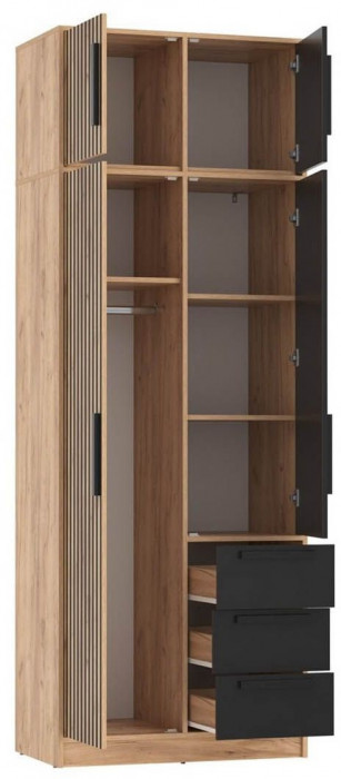 83.09 шкаф + 83.12 тумба Вегас Дуб золотой / Черный