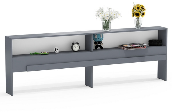 Ксения Прикроватный блок, цвет графит, ШхГхВ 21,6х221,6х72 см.