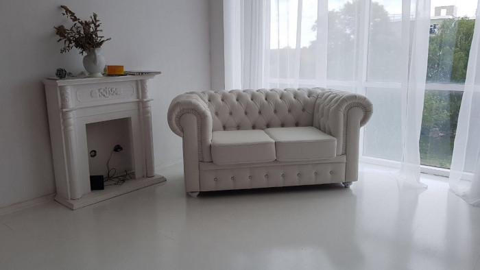 Диван Честер 2- х местный, белый