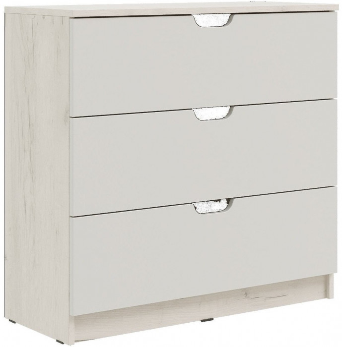 Юниор-4 Комод 3 ящика (800) (Шарли бриз, Крафт белый)