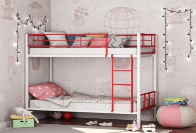 Двухъярусная кровать Севилья-2.01 комби (Салатовый, Белый)