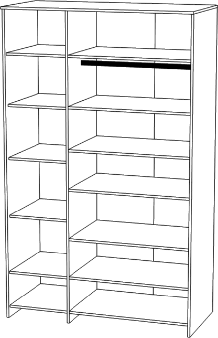 Шкаф для одежды 3-х дверный "Герта" - Дуб канзас/Зеленый матовый