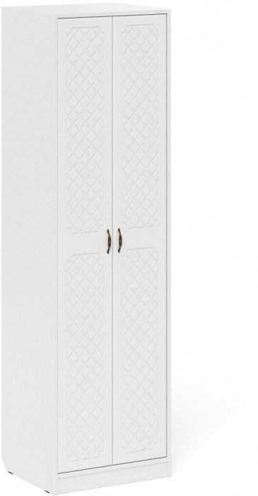 Прихожая П-6 Компоновка № 16, цвет белая шагрень/фасады МДФ белое дерево фрезеровка ромб, ШхГхВ 110х50х210 см., универсальная сборка