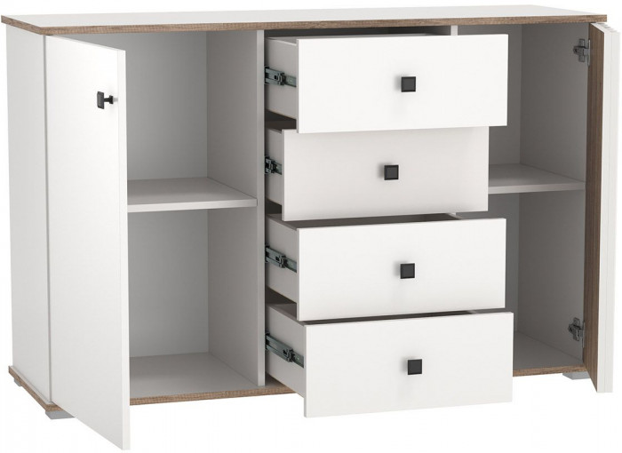 Комод 51.04 Либерти опора h=20мм Белый / Дуб Каньон