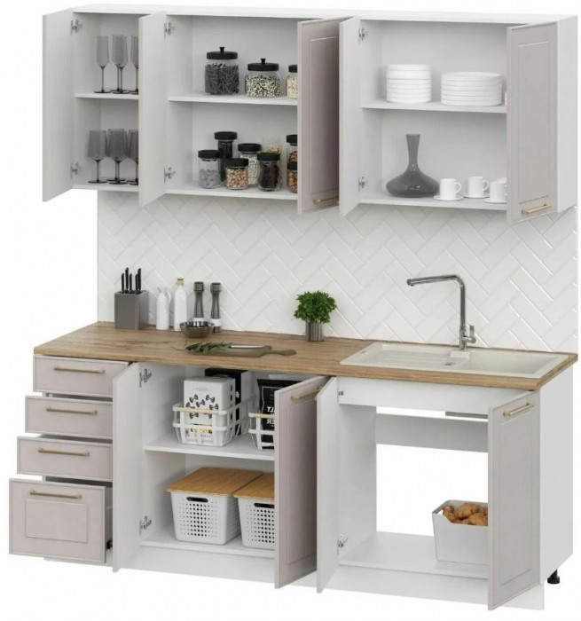 кухня Милена 2,0м белый/шампань