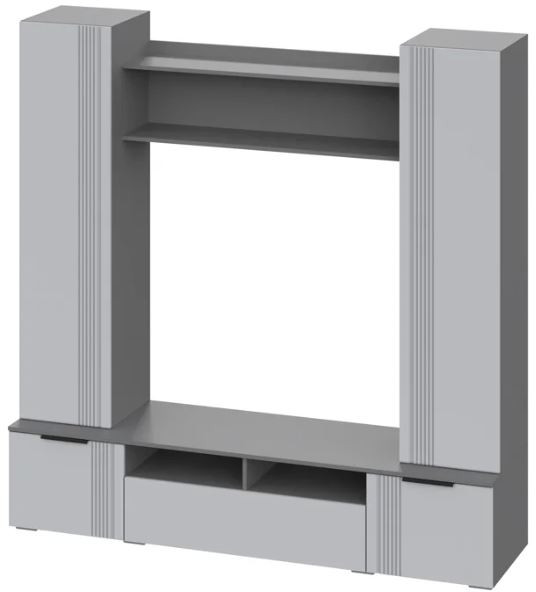 мс для гостиной Альмерия А-2000 серый графит/бархат серый