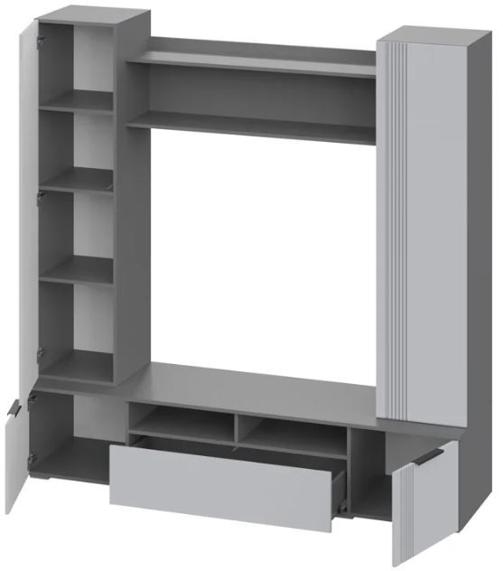 мс для гостиной Альмерия А-2000 серый графит/бархат серый