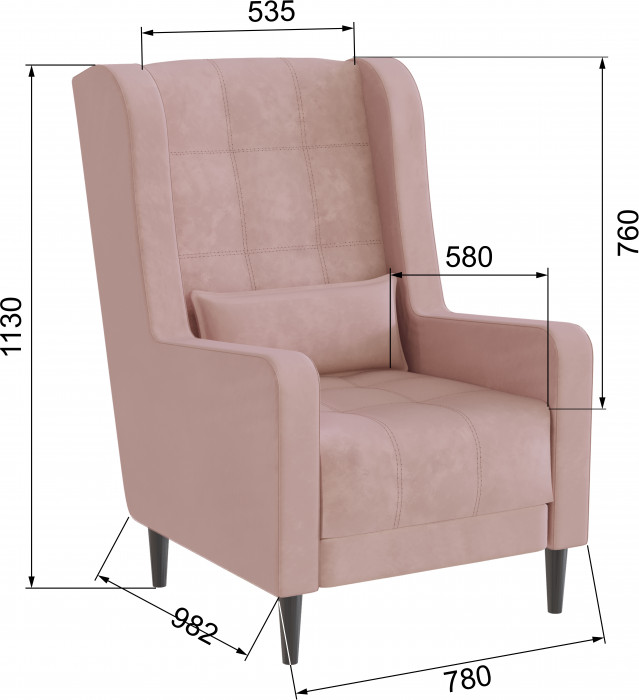 Кресло Корк пыльная роза