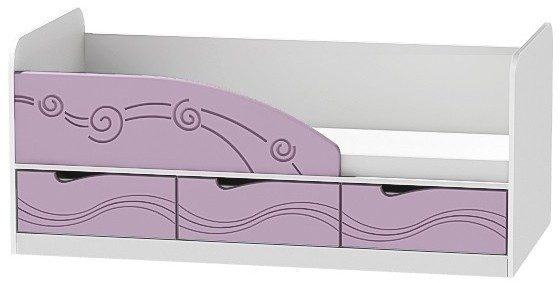 Кровать Бриз-4 80х160 Волна (Антарктида/Белый/Левый)