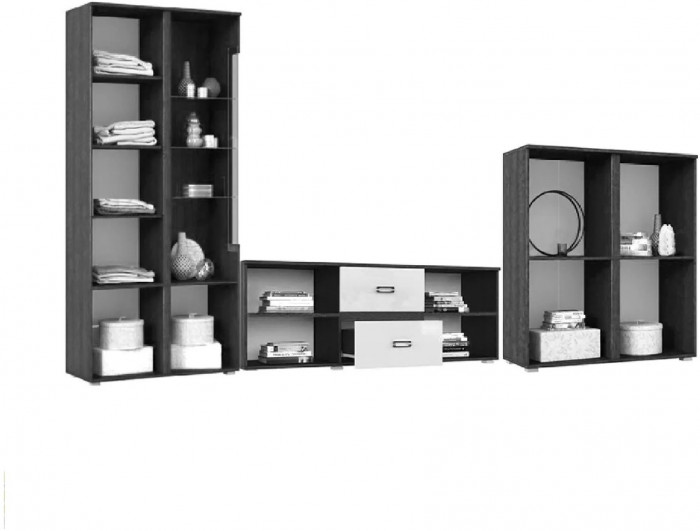 Гостиная Ким, вариант №1 (Дуб Сонома / Бетон темный)