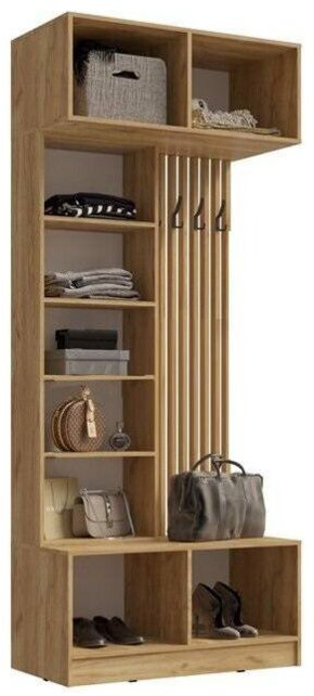 Модульная прихожая Роджина, крафт Золотой/ Белый глянец (Дуб Крафт Золотой, Белый глянец)