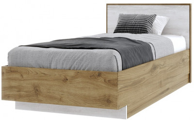 Кровать односпальная 90х200 "Мишель" - Дуб наварра/Бетон пайн светлый