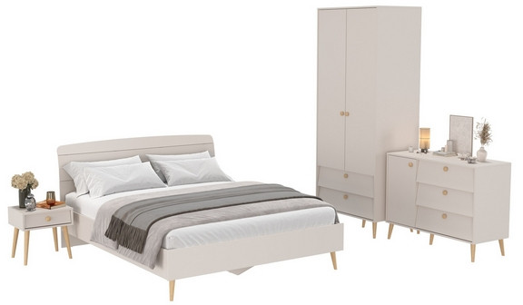 Афина Спальня 23-1600, цвет кашемир серый, сп.м. 1600х2000 мм., б/м, основание есть - фанера