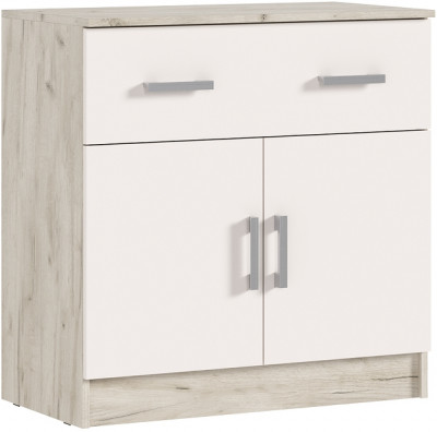 Комод Бася 1 ящик 2 двери, Крафт серый/Кашемир