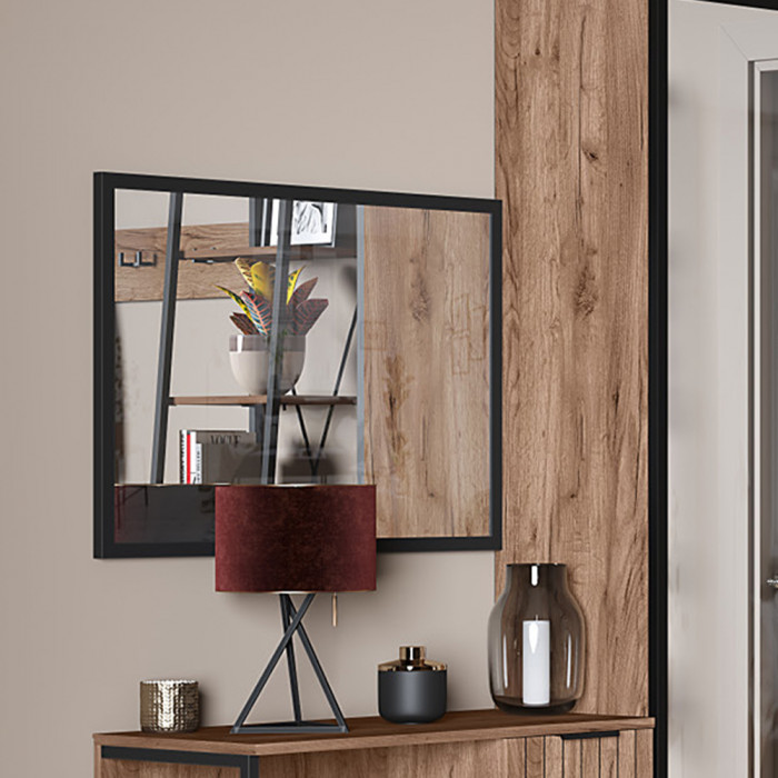 Гранд 17.04 Зеркало, цвет чёрный, ШхГхВ 59х2,2х82 см., горизонтальное или вертикальное крепление