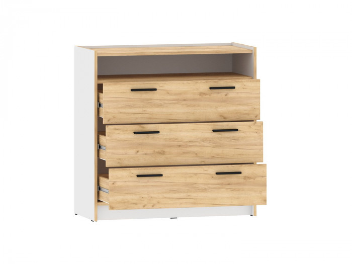 НМ 011.04 Комод Оттавия Белый/Дуб золотой