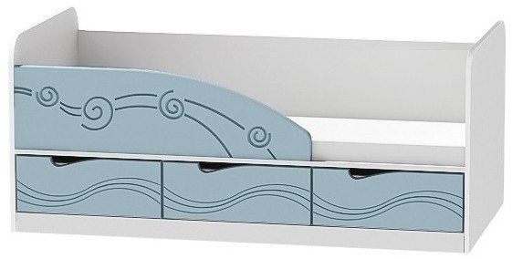 Кровать Бриз-4 80х160 Волна (Антарктида/Белый/Правый)