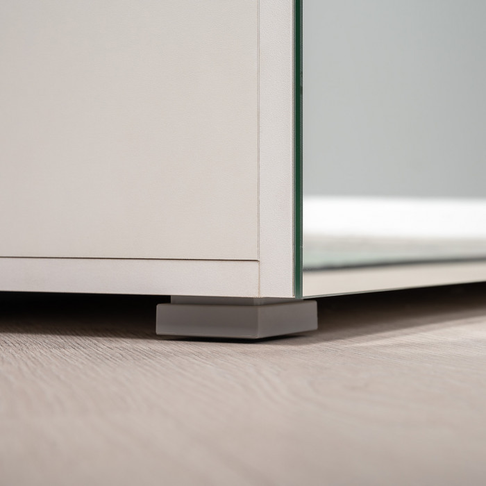 Октава 13.338 Шкаф для одежды + 13.228 Пенал, цвет белый шагрень/дуб крафт золотой/фасады МДФ белый шагрень/зеркало, ШхГхВ 96,4х35,3х197,6 см, ун. сб.