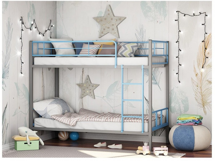 Двухъярусная кровать Севилья-2.01 комби (Оранжевый, Серый)