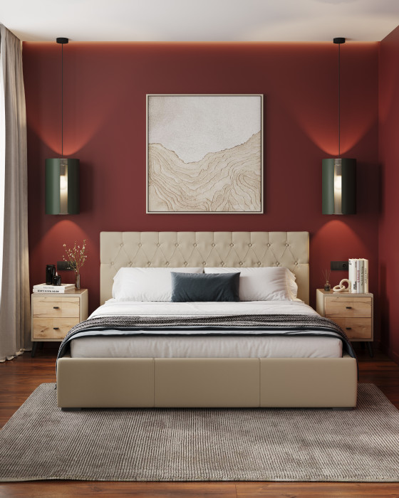 Октавия Кровать интерьерная 180 бежевый ромб, ПМ