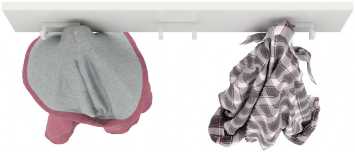 Октава 15.14.02 Вешалка, цвет белый шагрень, ШхГхВ 64,7х4,7х15 см.