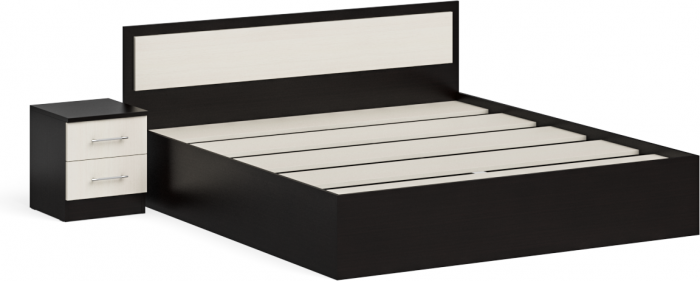 Фиеста Кровать 1800 + тумба, цвет венге/дуб лоредо, ШхГхВ 225х203,5х80 см., сп.м. 1800х2000 мм., б/м, основание есть