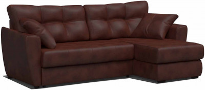 Диван УГЛОВОЙ Амстердам 160 экокожа коричневая, независимый пружинный блок