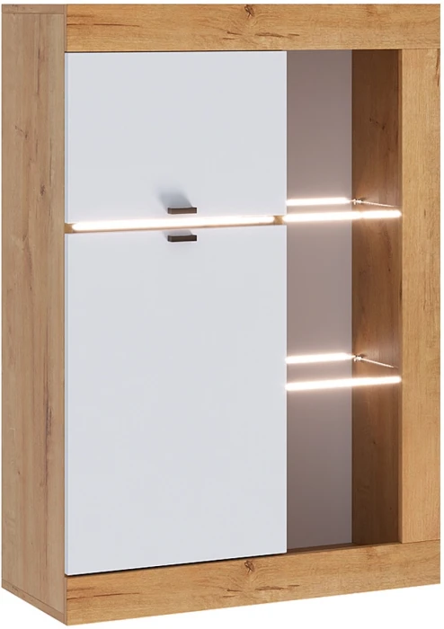 Прага Модульная Гостиная, вариант №4, Дуб Вотан/Белый глянец