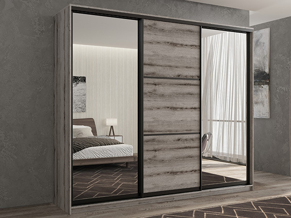 Шкаф-купе Кааппи 3 Эвок Окаменелый 220х60х230 см