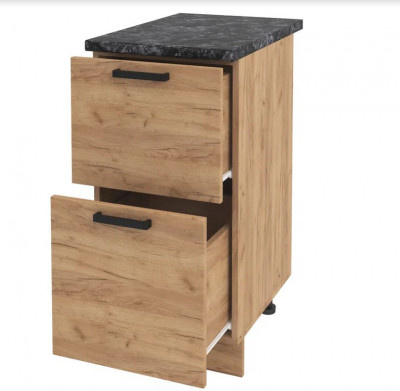 ШН2Я 400 корпус шкаф нижн. с 2 ящ (400*840*474) б/ст дуб крафт золото