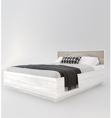 Кровать KING-SIZE 180х200 "Монтале" с ПМ - Бетон пайн светлый/Астана роузвуд