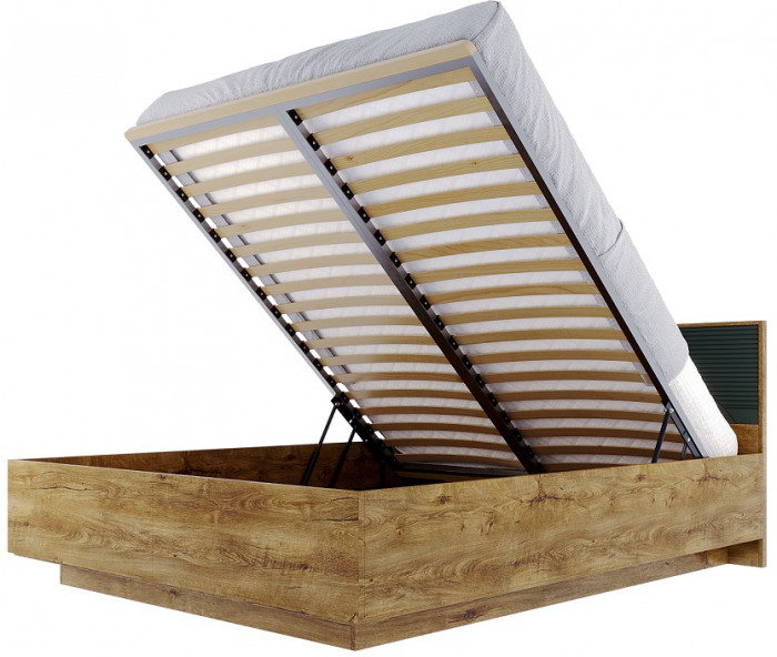 Кровать KING-SIZE 180х200 "Монтале" с ПМ - Бетон пайн светлый/Астана роузвуд