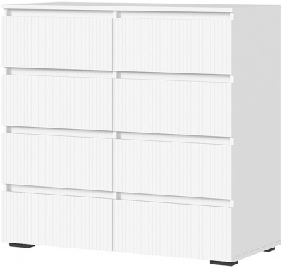 Хелен КМ 04 Комод 8 ящиков (1002х958х460) белый супермат/белый