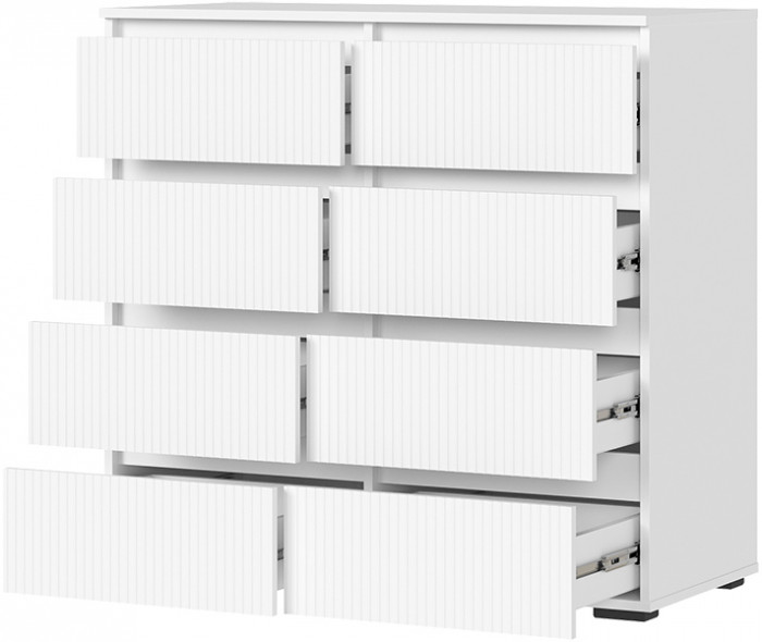 Хелен КМ 04 Комод 8 ящиков (1002х958х460) белый супермат/белый